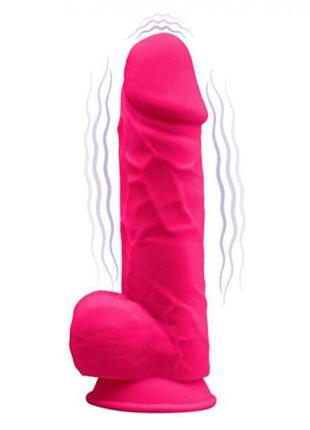 Фаллоимитатор с вибрацией silexd norman vibro pink (model 1 size 8,5in), двухслойный, диаметр 5см