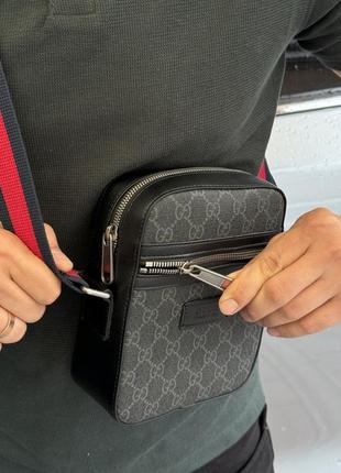 Сумка в стилі gucci premium, чоловіча шкіряна сумка, мужская кожаная сумка