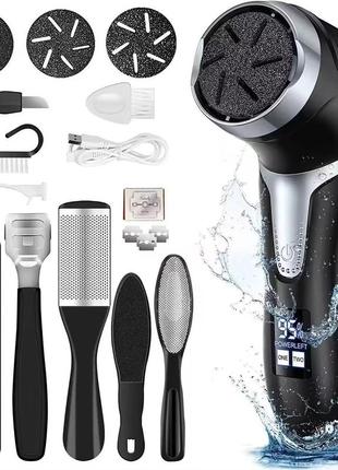 Електрична пилка пемза, електрична пемза для ніг акумуляторна з lcd дисплеєм з...