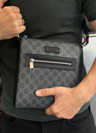 Сумка в стилі gucci premium, чоловіча шкіряна сумка, мужская кожаная сумка