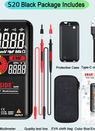 Цифровой смарт мультиметр bside s11 із туре-с/ фонарь/ чехол