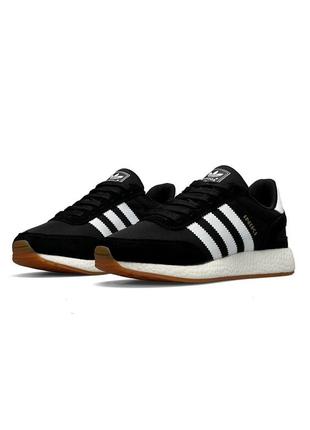 🌸женские кроссовки кроссовки adidas originals iniki w black white / демисезонные / весенние, летние, осенние / текстиль, кожа, замша /