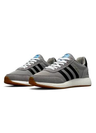 🌸женские кроссовки кроссовки adidas originals iniki w gray black / демисезонные / весенние, летние, осенние / текстиль, кожа, замша /
