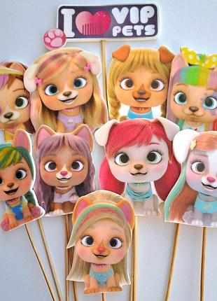 Топперы на торт из мастики vip pets