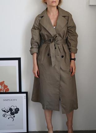 Довгий тренч плащ  із поясом zara 8372/066