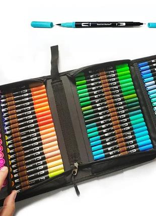 Профессиональный набор двусторонних акварельных маркеров, 48 шт - художественные...