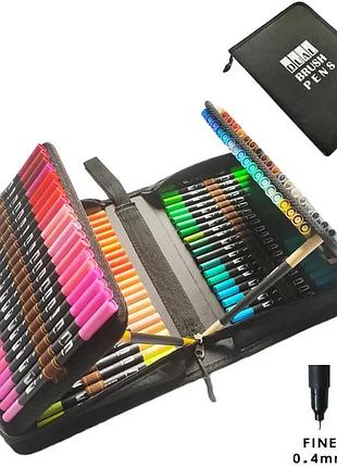 Профессиональный набор двусторонних акварельных маркеров, 48 шт - художественные...