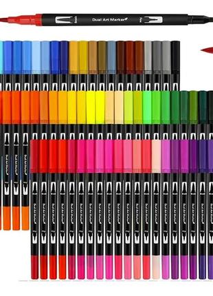Профессиональный набор двусторонних акварельных маркеров, 48 шт - художественные...