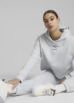 Стильне укорочене худі оверсайз puma кофта світшот