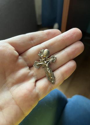 Серебряный крест с позолотой