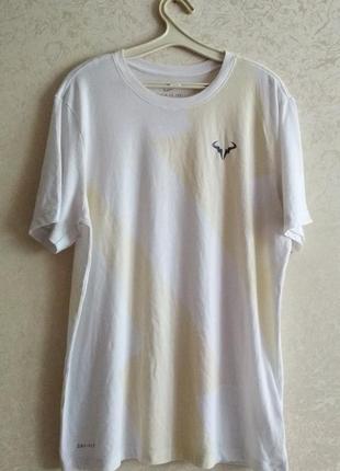 Мужская футболка теннисная nike huarache white gold rose ring blue nadal dri-fit tennis (m-l) оригинал редкая модель