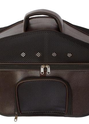 Сумка - переноска для котів та собак 50x35x35 cosmopet cp-34 dark brown