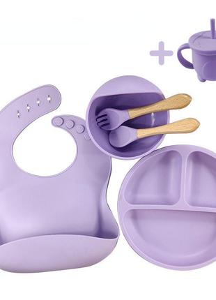 Набор силиконовой посуды, силиконовая посуда, детская посуда для прикорма