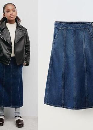 Джинсова спідниця zara 116 довга