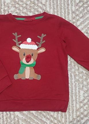 Свитшот с оленьом новогодний