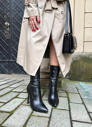 10880👑ботильйони на високій шпильці з гострим носиком в штучній шкірі 3 кольори