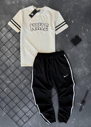 Мужской летний спортивный костюм комплект футболка и штаны nike