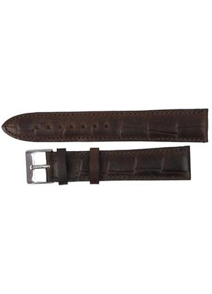 Шкіряний ремінець для годинника під рептилію mykhail ikhtyar ш20 мм коричневий