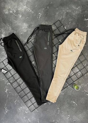 Мужские осенние весенние спортивные штаны из плащевки lacoste