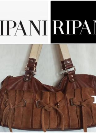 Винтажная итальянская кожаная сумка ripani на плечо, оригинал