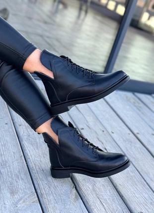 Ботинки деми женские кожаные в черном цвете от украинского производителя ❤️