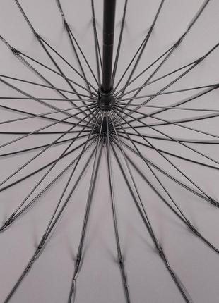 Крепкий качественный зонт трость анти-шторм с 24 спицами с большим куполом и...