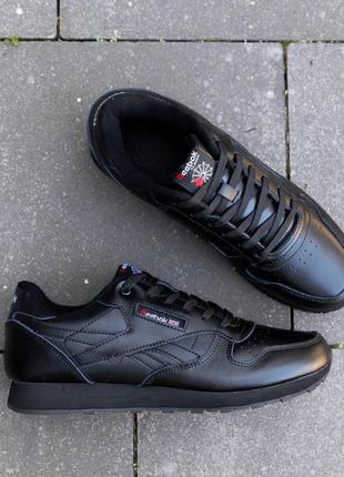 Кросівки reebok classic leather total black
