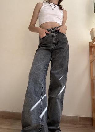 Джинсы широкие тренд темно cipi h&m xxs-xs