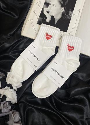 Носочки носки носки белые женские dream с сердцем сердечком