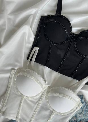 Топ бюстье с чашками корсет