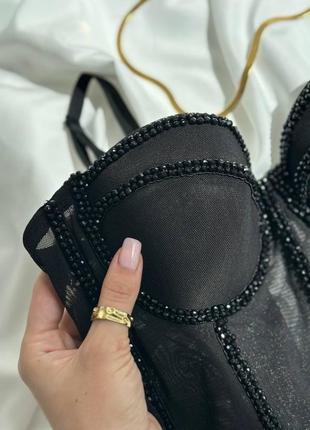 Топ бюстье с чашками корсет