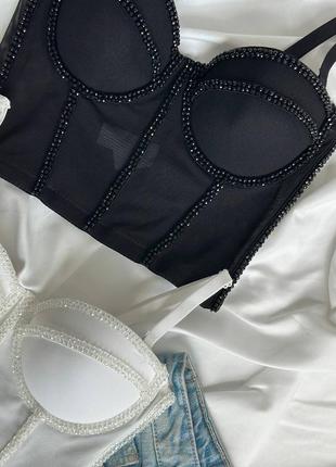Топ бюстье с чашками корсет