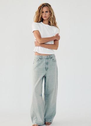 Джинсы женские свет синие баллон zara new