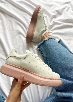 Кожаные кроссовки alexander mcqueen с металлическим носком (2 цвета) /070