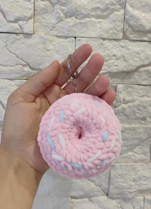 Брелок пончик, пончик, для ключей, аксессуары, амигуруми