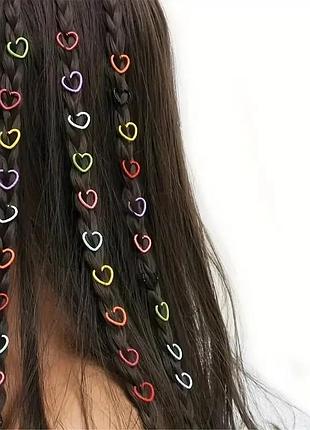 10 шт. сердечка різнокольорові для створення стильної зачиски