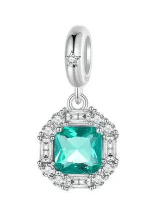 Срібна підвіска шарм з кристалом параїба