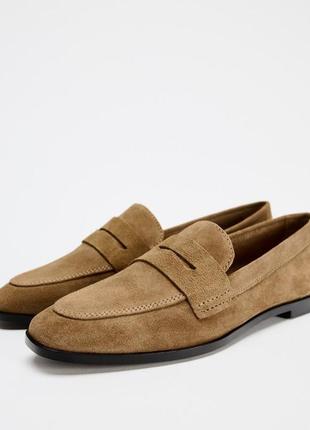 Кожаные лоферы zara