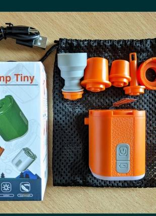 Aerogogo giga pump tiny: 3-в-1 мини-насос портативный для надувания матрасов и карематов для кемпинга, легкий и удобный в использовании