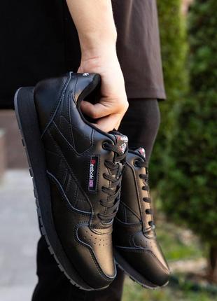 Кросівки reebok classic leather total black
