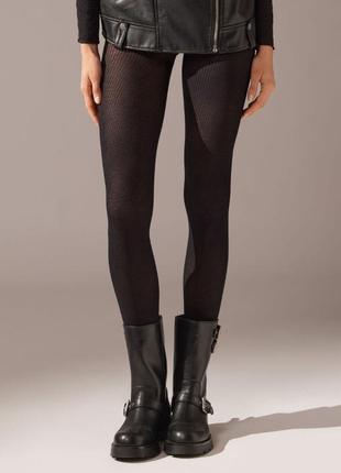 Колготы calzedonia с кашемиром в рубчик
