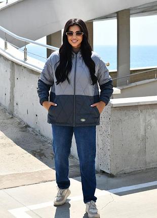 Стьобана куртка осінь-весна (великі розміри/батал)