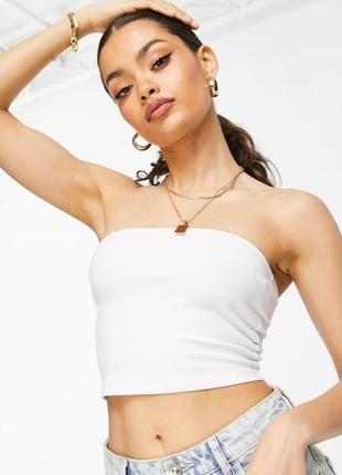 Белый коттоновый, хлопковый, хлопковый кроп-топ asos