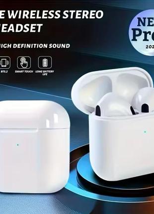Бездротові навушники pro 4 tws, bluetooth-сумісні навушники 5,3, водонепроникна гарнітура з мікрофоном для xiaomi та iphone.