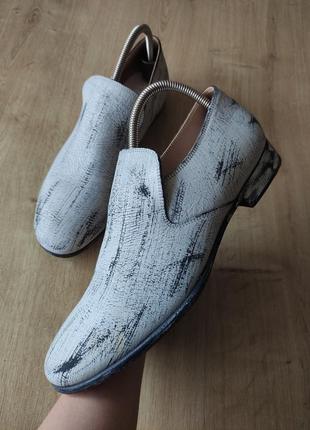 Крутые мужские кожаные туфли  maison  margiela, р.43.