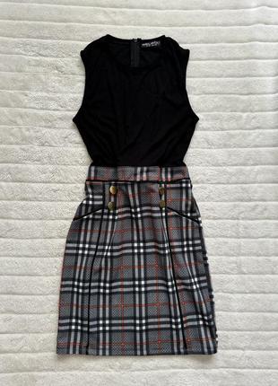 Сукня міді у клітинку на змійці