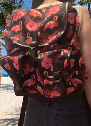 Top ‼️ рюкзак українського бренду bagland з рожевим фламінго 🦩подорожі басейн море повсякденний5 фото