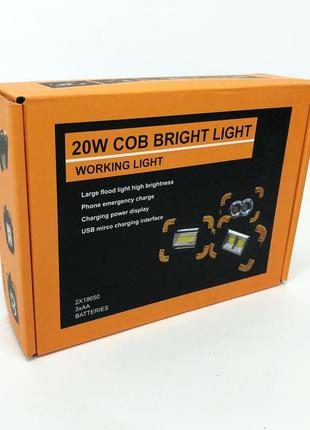 Лампа-прожектор x-balog l802-20w-2cob+1w | фонарь аварийный dn-667 светодиодный аккумуляторный
