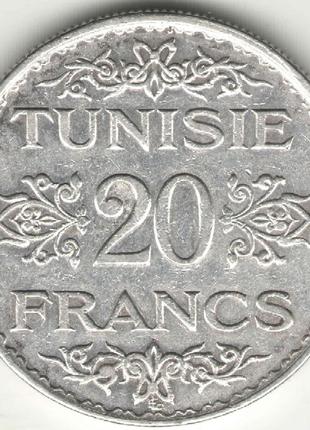 Тунис 20 франков 19341 фото