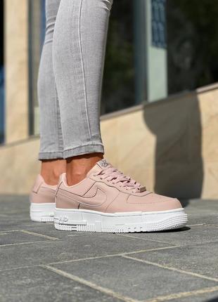 Жіночі кросівки nike air force 1 pixel beige pink знижка sale | smb